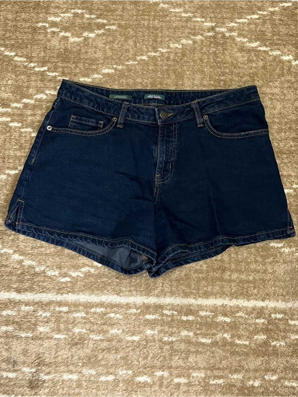 Wild Fable Navy Blue High-Rise Denim Shorts
